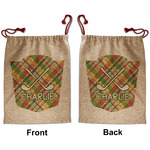 Golfer's Plaid Santa Sack - Front & Back (Personalized)