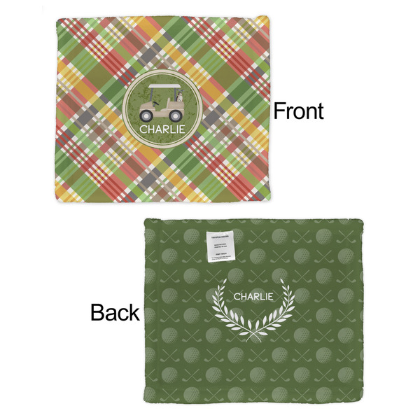 Golfer's Plaid Security Blanket - Front & Back View
