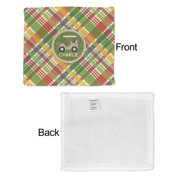 Golfer's Plaid Security Blanket - Front & White Back View
