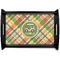 Golfer's Plaid Black Wooden Tray - Small (Personalized)