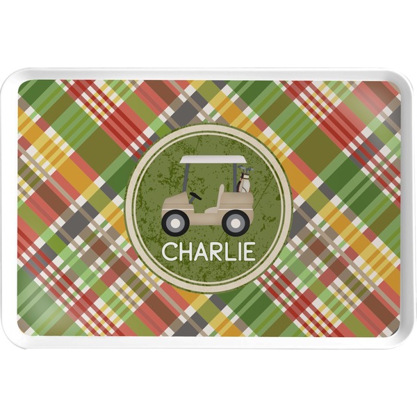 Custom Golfer's Plaid Serving Tray (Personalized)