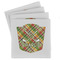 Golfer's Plaid Set of 4 Sandstone Coasters - Front View
