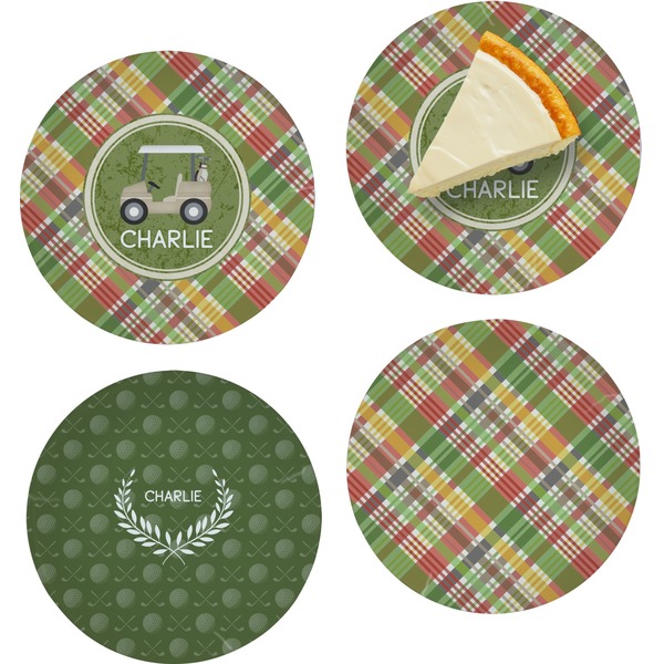 Golfer's Plaid Set of Appetizer / Dessert Plates