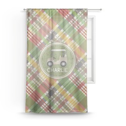 Golfer's Plaid Sheer Curtain (Personalized)