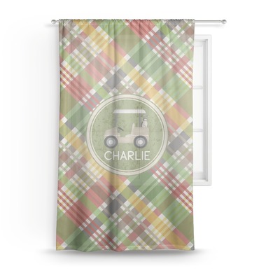 Golfer's Plaid Sheer Curtains (Personalized)