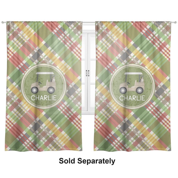 Golfer's Plaid Sheer Curtains