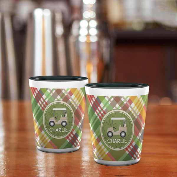 Golfer's Plaid Shot Glass - Two Tone - LIFESTYLE