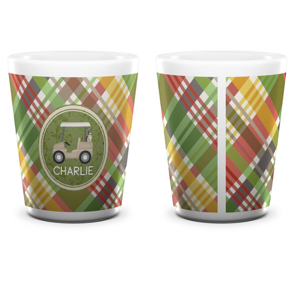 Golfer's Plaid Shot Glass - White - APPROVAL