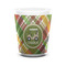 Golfer's Plaid Ceramic Shot Glass - 1.5 oz - White - Set of 4 (Personalized)