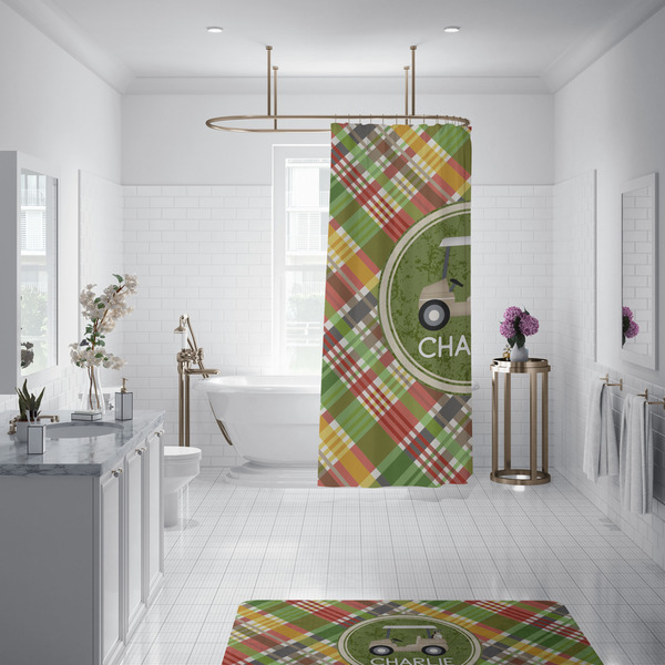 Golfer's Plaid Shower Curtain - 70"x83"