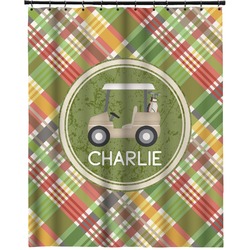 Golfer's Plaid Extra Long Shower Curtain - 70"x84" (Personalized)