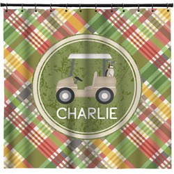 Golfer's Plaid Shower Curtain - 71"x74" (Personalized)