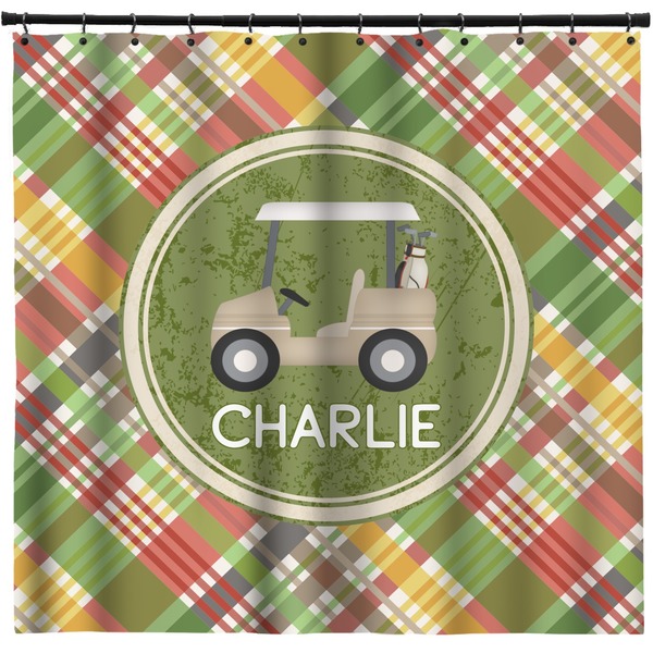 Custom Golfer's Plaid Shower Curtain - 71" x 74" (Personalized)