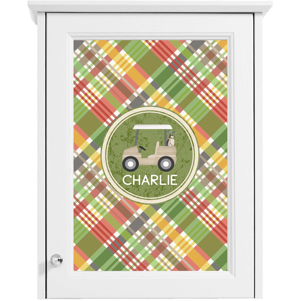 Golfer's Plaid Single White Cabinet Decal