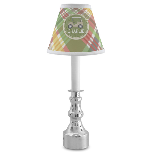 Golfer's Plaid Small Chandelier Lamp - LIFESTYLE (on candle stick)