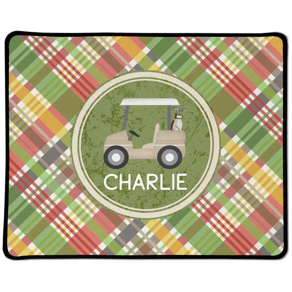 Custom Golfer's Plaid Large Gaming Mouse Pad - 12.5" x 10" (Personalized)