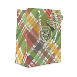 Golfer's Plaid Small Gift Bag (Personalized)