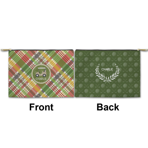 Golfer's Plaid Small Zipper Pouch Approval (Front and Back)