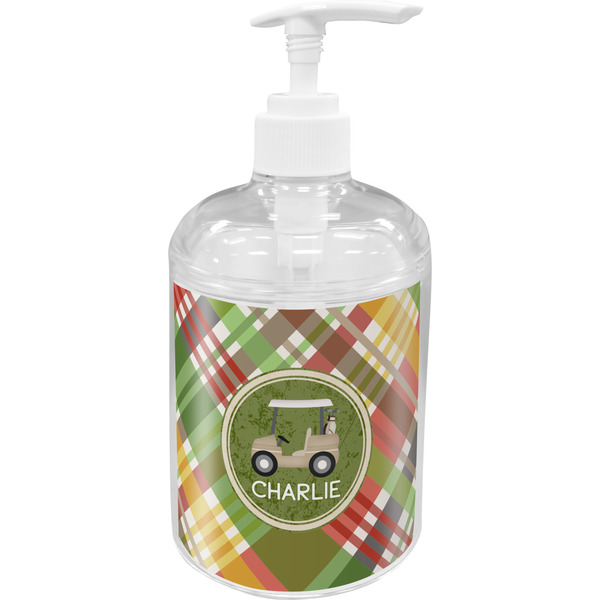 Golfer's Plaid Soap / Lotion Dispenser (Personalized)
