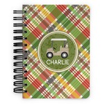 Golfer's Plaid Spiral Notebook - 5x7 w/ Name or Text