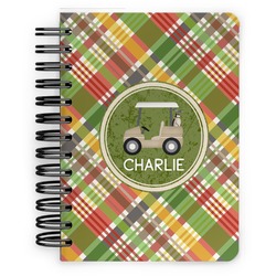 Golfer's Plaid Spiral Notebook - 5x7 w/ Name or Text