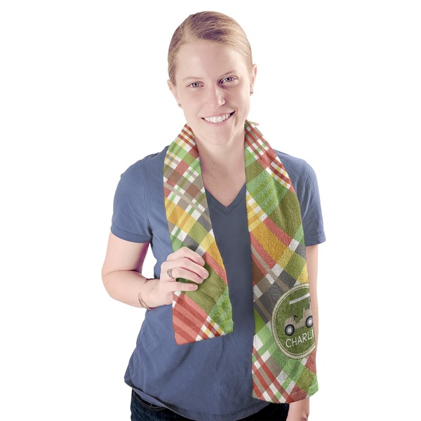 Golfer's Plaid Sport Towel - Exercise use - Model