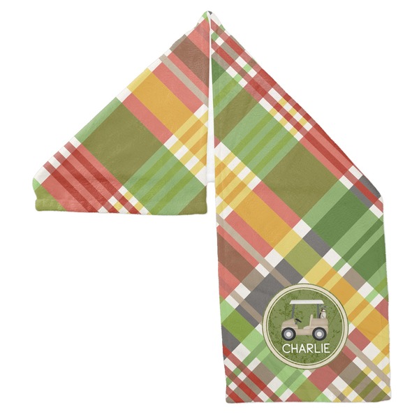 Golfer's Plaid Sports Towel Folded - Both Sides Showing