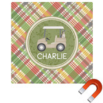 Golfer's Plaid Square Car Magnet - 10" (Personalized)