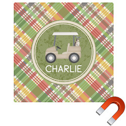Golfer's Plaid Square Car Magnet - 10" (Personalized)