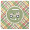 Golfer's Plaid Square Rubber Backed Coaster (Personalized)