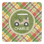 Golfer's Plaid Square Decal - Small (Personalized)