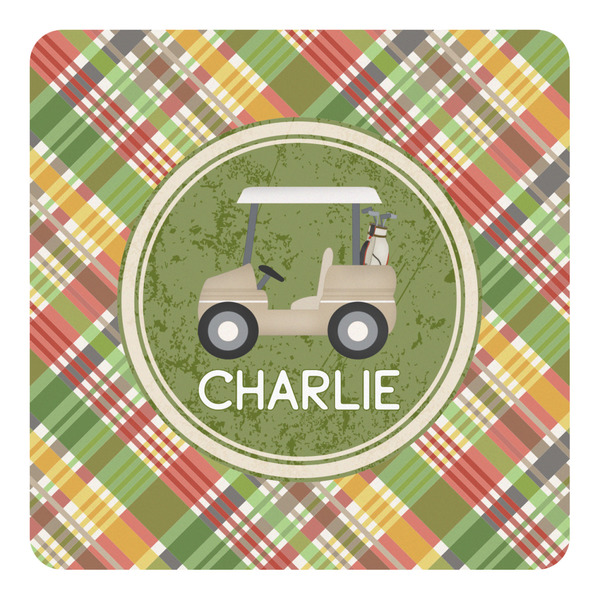 Custom Golfer's Plaid Square Decal - Small (Personalized)