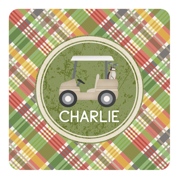 Custom Golfer's Plaid Square Decal - Medium (Personalized)