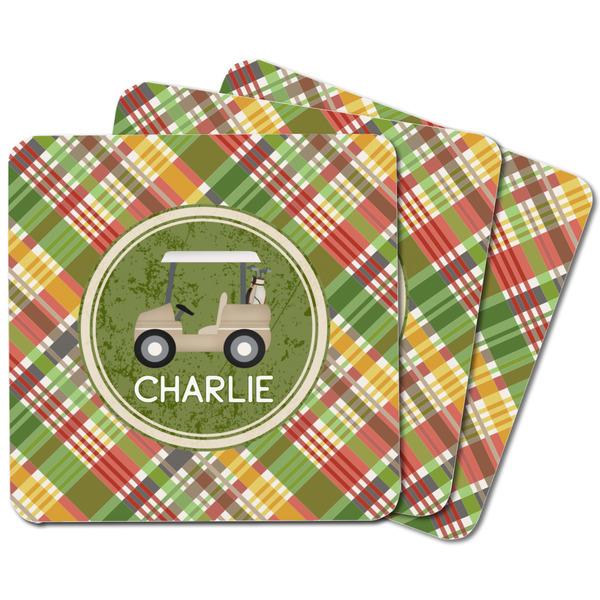 Golfer's Plaid Square Fridge Magnet - MAIN