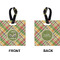 Golfer's Plaid Square Luggage Tag (Front + Back)