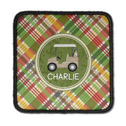 Golfer's Plaid Iron On Square Patch w/ Name or Text