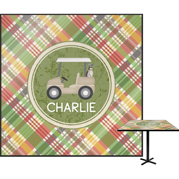 Custom Golfer's Plaid Square Table Top (Personalized)