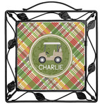 Golfer's Plaid Square Trivet (Personalized)