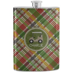 Golfer's Plaid Stainless Steel Flask (Personalized)