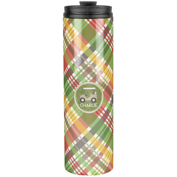 Golfer's Plaid Stainless Steel Tumbler 20 Oz - Front