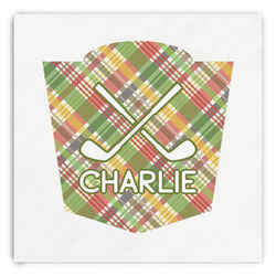 Golfer's Plaid Paper Dinner Napkins (Personalized)