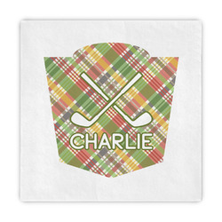 Golfer's Plaid Decorative Paper Napkins (Personalized)