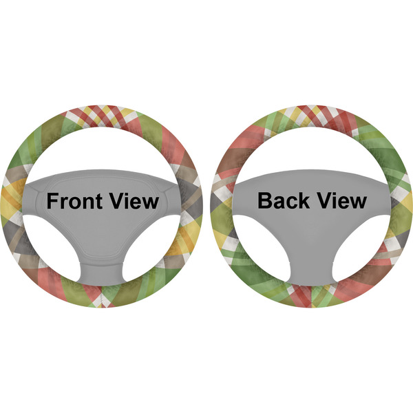Golfer's Plaid Steering Wheel Cover- Front and Back