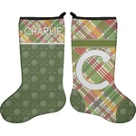 Golfer's Plaid Holiday Stocking - Double-Sided - Neoprene (Personalized)