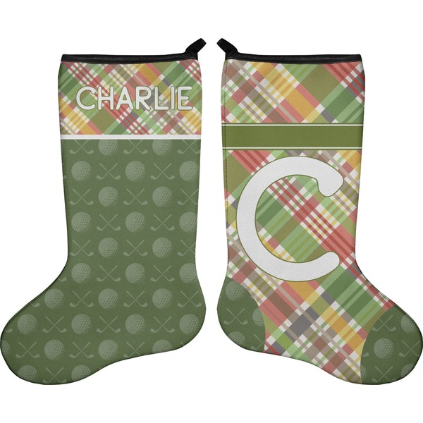 Golfer's Plaid Stocking - Double-Sided - Approval