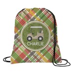 Golfer's Plaid Drawstring Backpack - Large (Personalized)