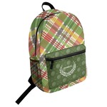 Golfer's Plaid Student Backpack (Personalized)