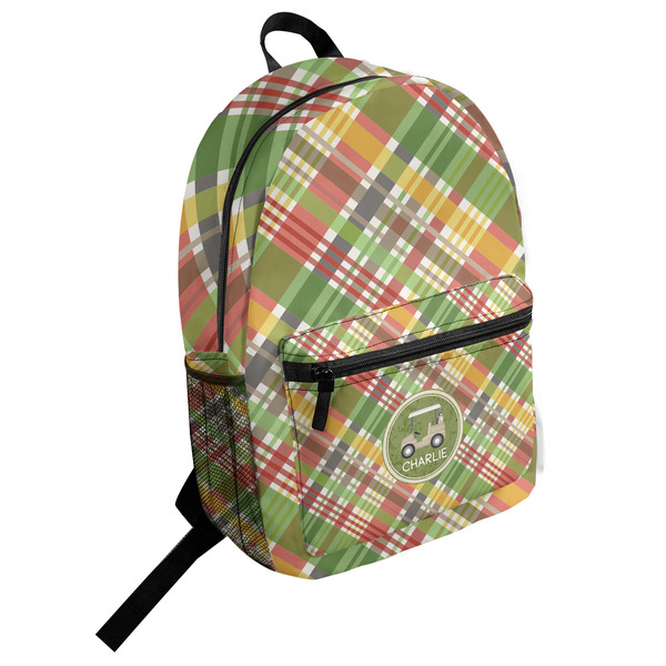 Custom Golfer's Plaid Student Backpack (Personalized)