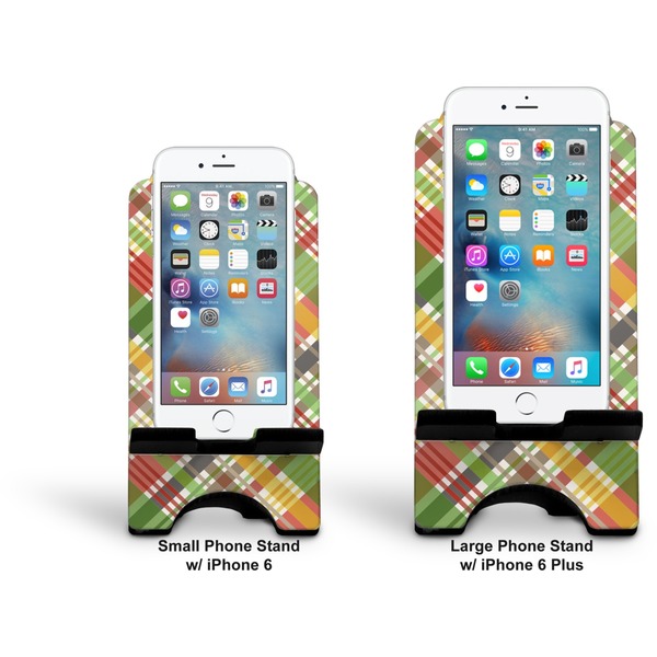 Golfer's Plaid Stylized Phone Stand - Comparison