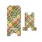 Golfer's Plaid Stylized Phone Stand - Front & Back - Small